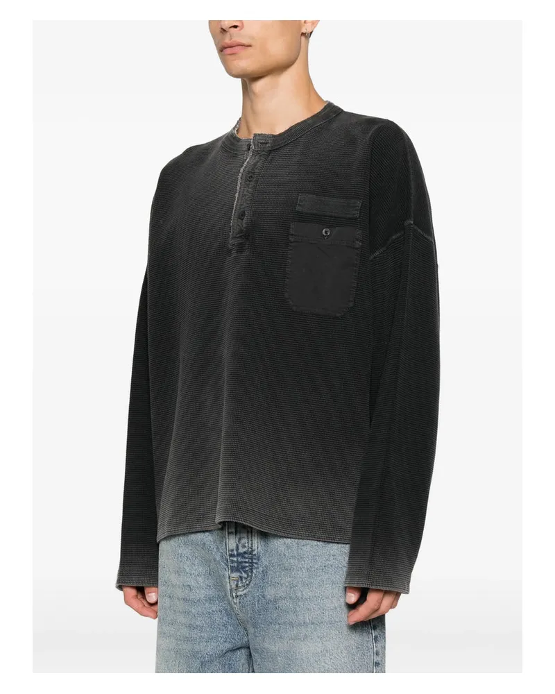 REPRESENT Waffle-Knit Cotton Sweater — Black Black