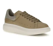 Calf Leather Platform Sneaker — Beige