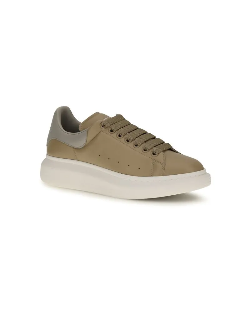 Alexander McQueen Men's Beige Calf Leather Bos Taurus Platform Sneakers Beige