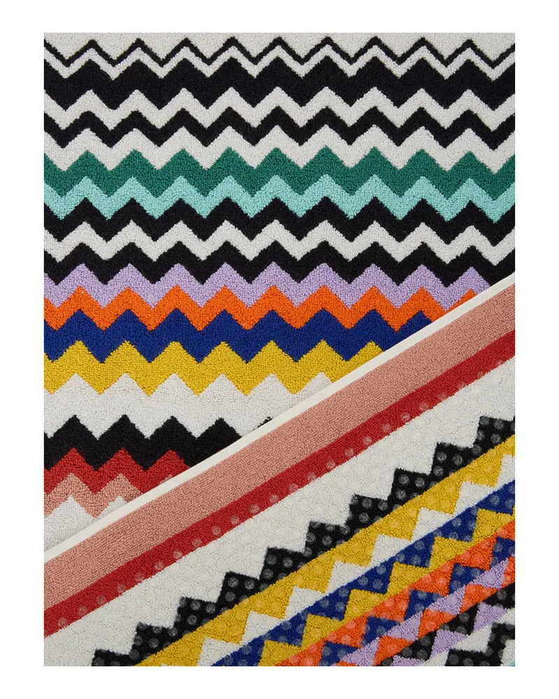 Missoni Home Unisex Towel Giacomo Zigzag Motif Multicolour Cotton Towels & Bath Robes Multicolor