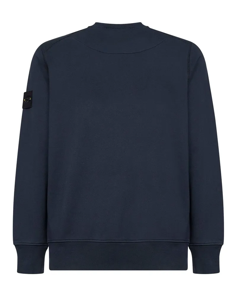 Stone Island Men's Blue Organic Cotton Crewneck Sweatshirt Sweatshirts Sweater Navy