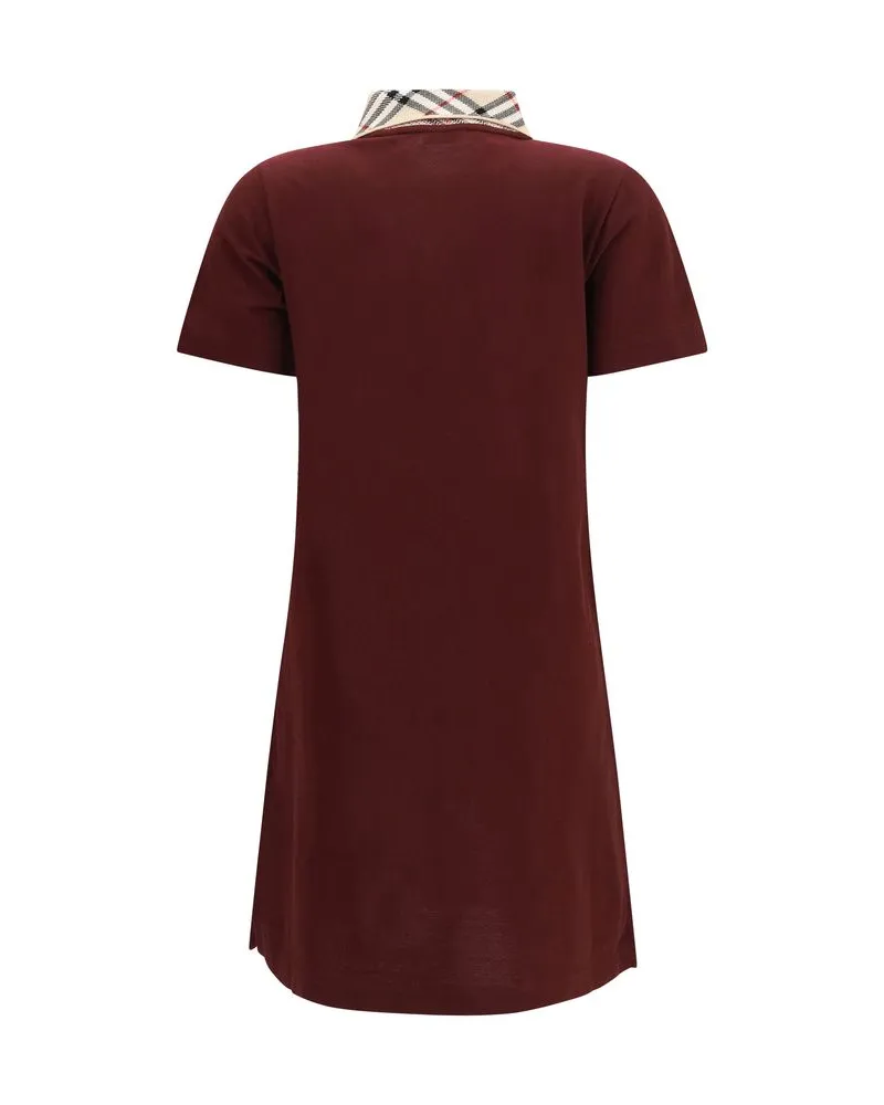 Burberry Women Bordeaux Cotton Casual Dress Red