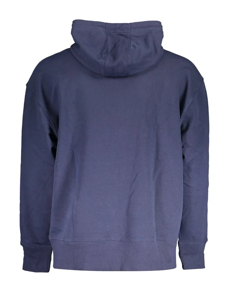Tommy Hilfiger Logo-Embroidered Cotton Hoodie — Blue Blue