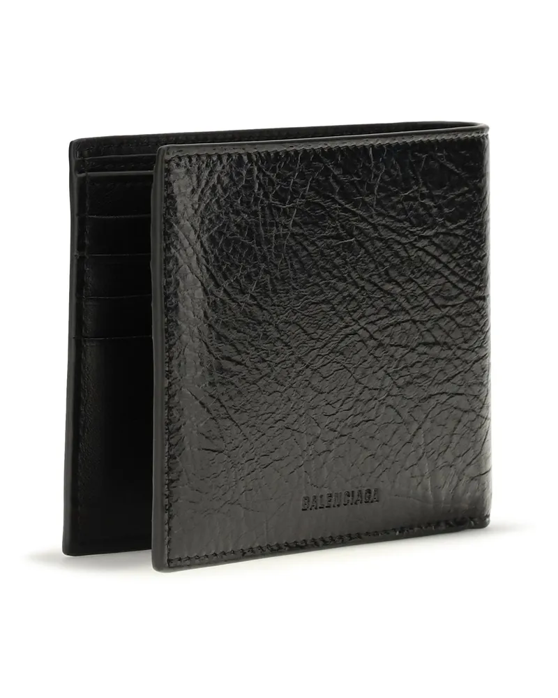 Balenciaga Men's Le City Square Wallet Black Lamb Ovis Aries Black