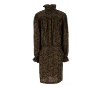 Women's Paisley-Patterned Silk Dress Navy