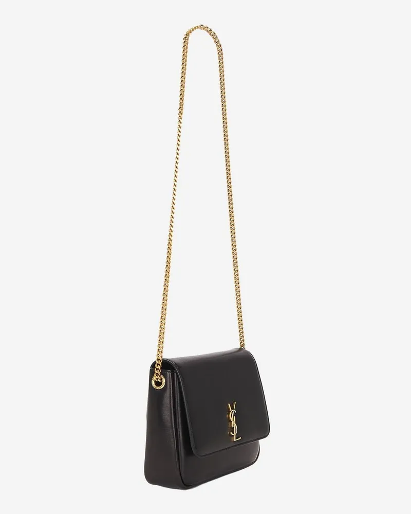 Saint Laurent Women's Supple Shoulder Bag Black Leather Black