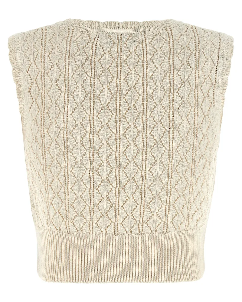 Vivienne Westwood Women's Beige Cotton Sleeveles T-Shirt Beige