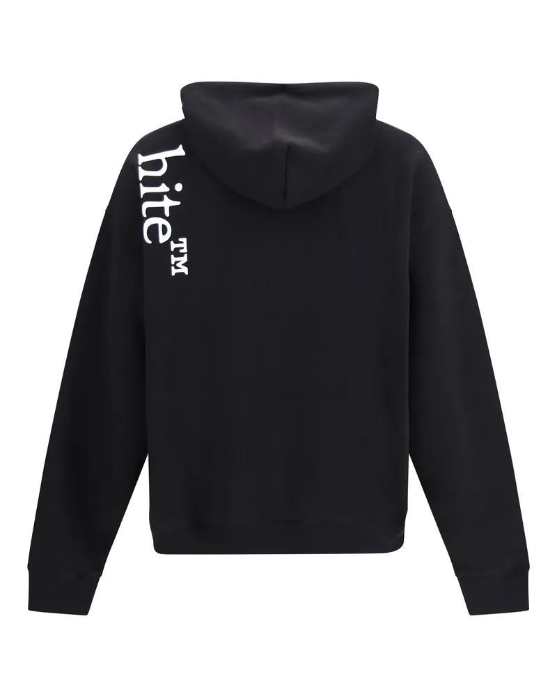 OFF-WHITE Men's Vertical Bookish Skate Hoodie Black Cotton Sweatshirts Sweater Black