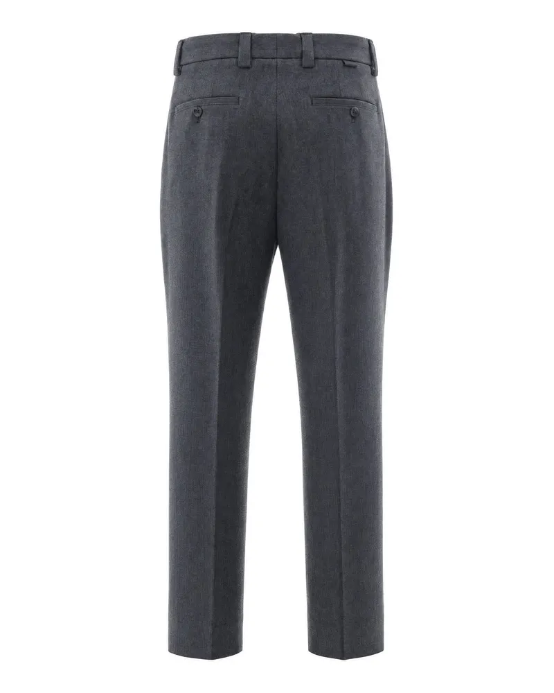 Paolo Pecora Milano Stretch Melange Trousers — Gray Gray