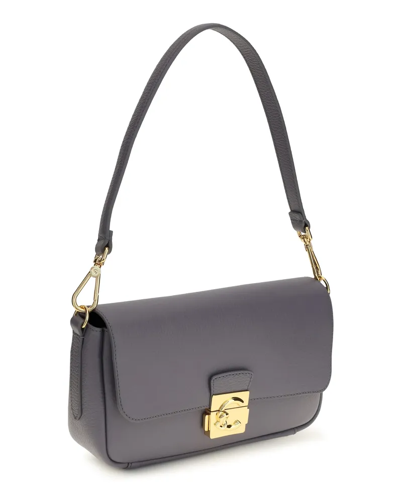 Coccinelle Women's Shoulder Bag C-Me Lock Calf Leather Stove (bos Taurus Gray
