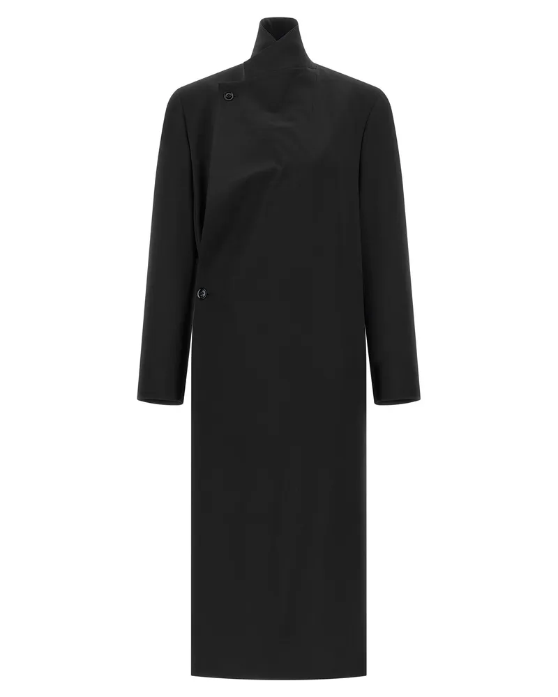 Christophe Lemaire Women's Blue Wool Coat Clothing Black