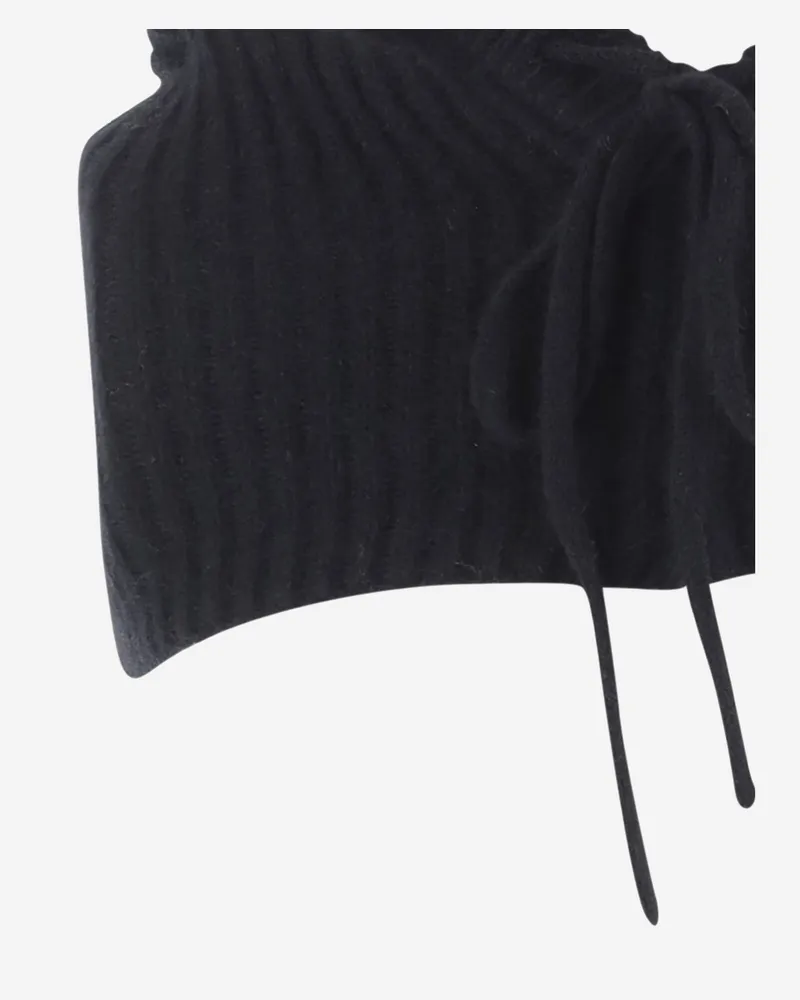 arch4 Cashmere Hooded Cape — Black Black