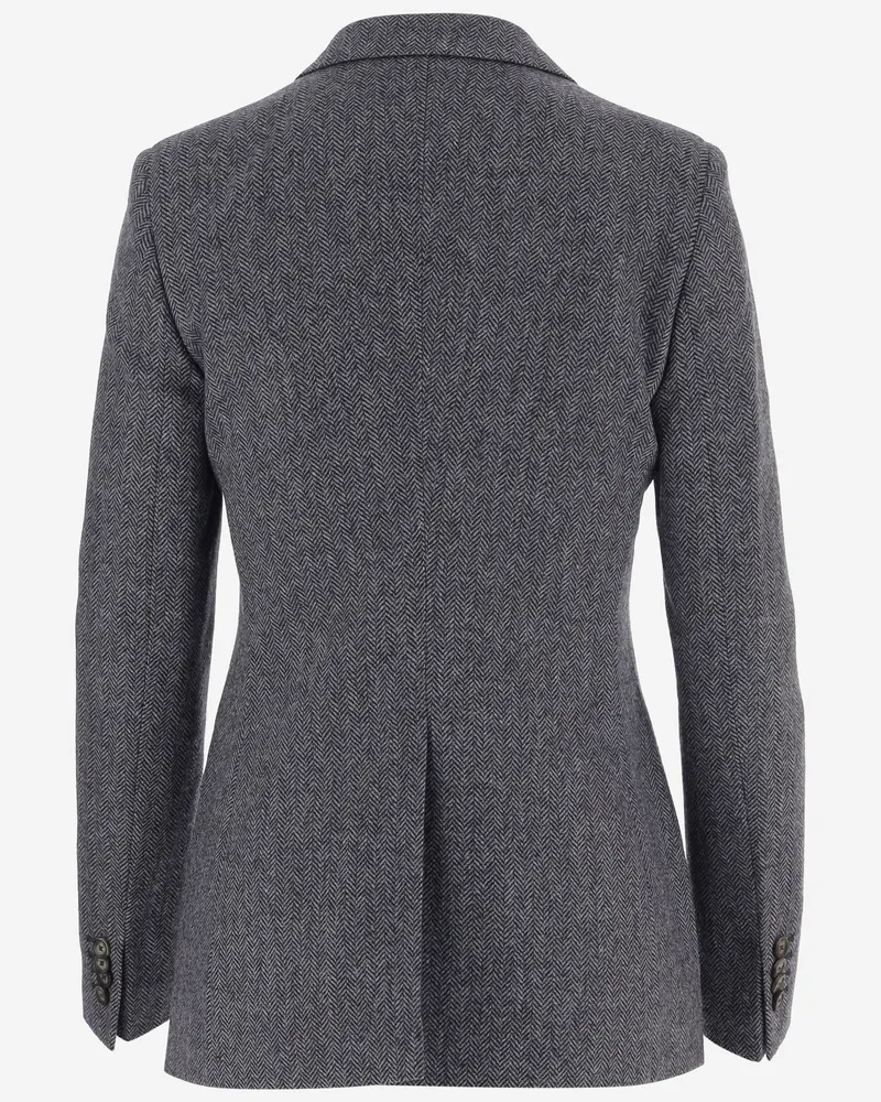 Tagliatore Herringbone Wool-Cashmere Blazer — Gray Gray