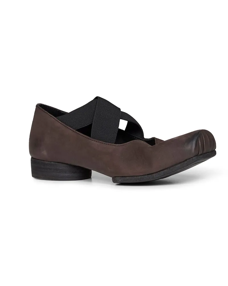 Uma Wang Women's Ballet Flats Leather Brown Ballerina Shoes Brown