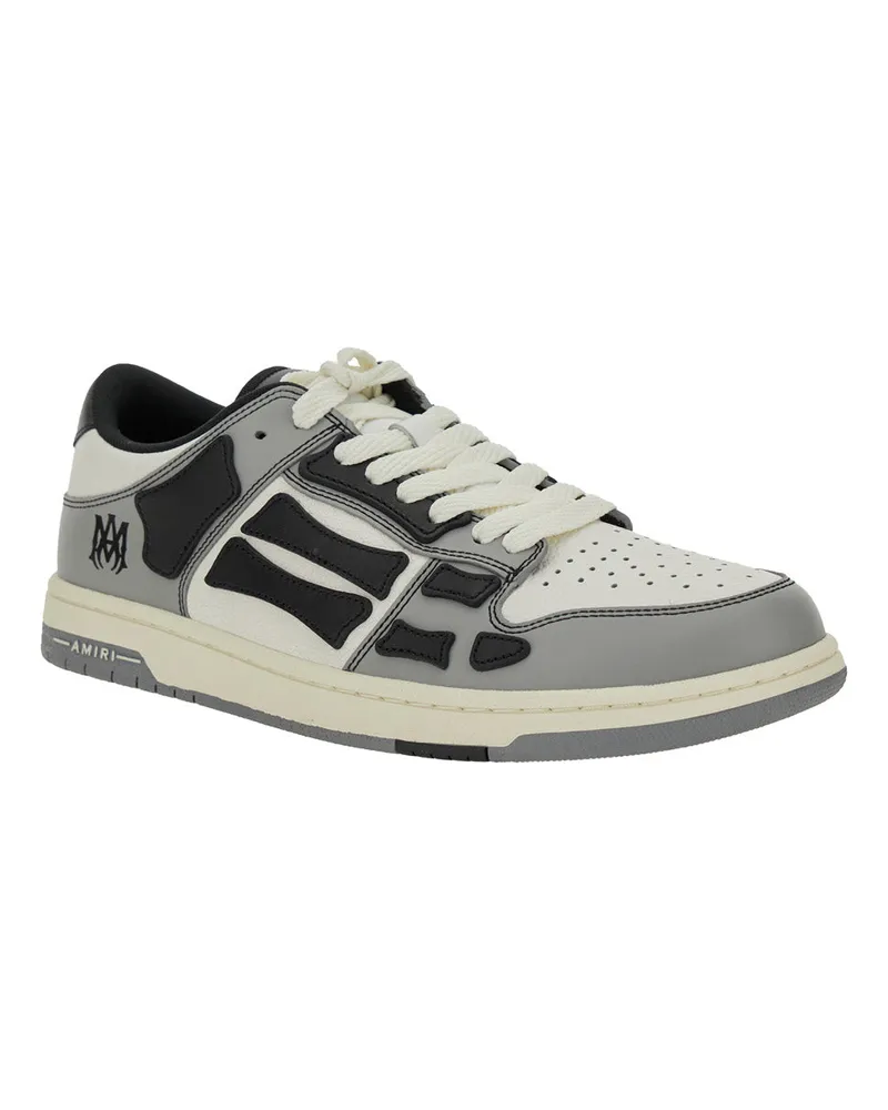Amiri Men's Sneakers Skel Top Low Grey Leather Cow Trainers Gray
