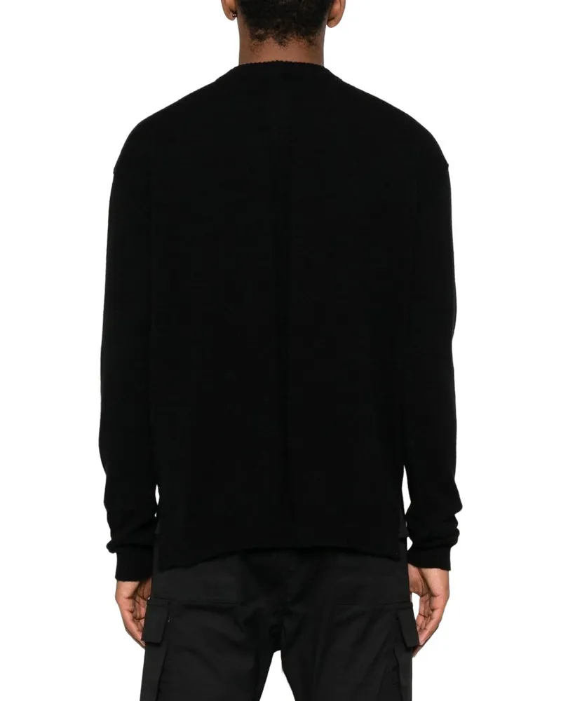 Rick Owens Cashmere-Blend Crewneck Sweatshirt — Black Black