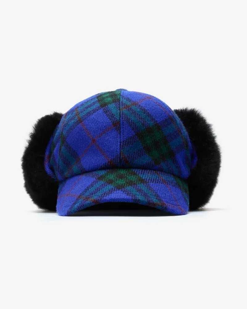 Burberry Ohrenklappen-Cap aus Wolle in Check Knight