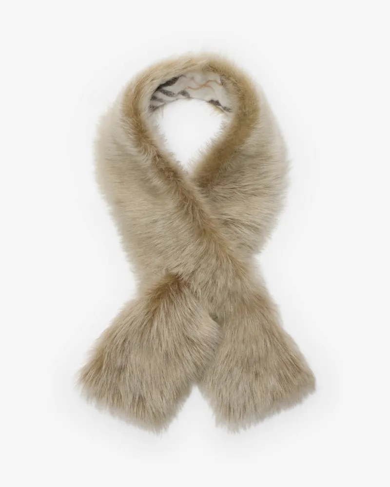 Burberry Wendbarer Lammfellschal Pebble-grau