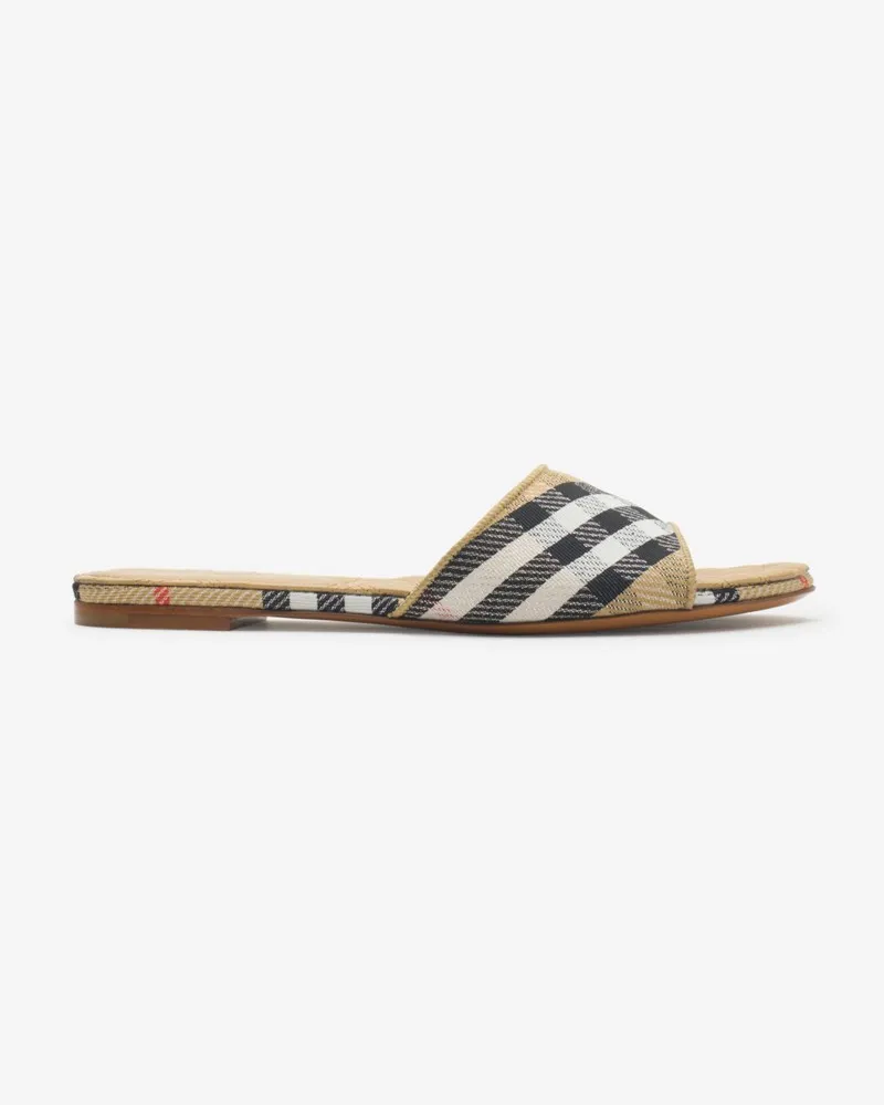Burberry Slides „Sloane“ in Check Sand-beige