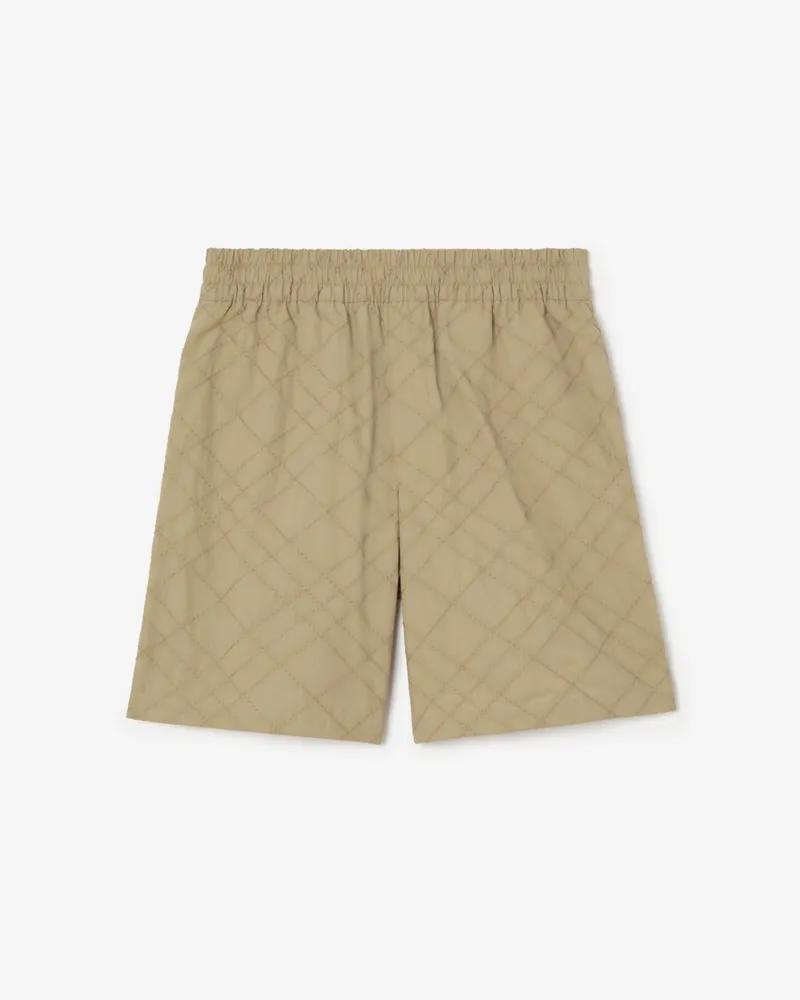 Burberry Baumwollshorts mit gesticktem Karomuster , Size Sparrow-beige