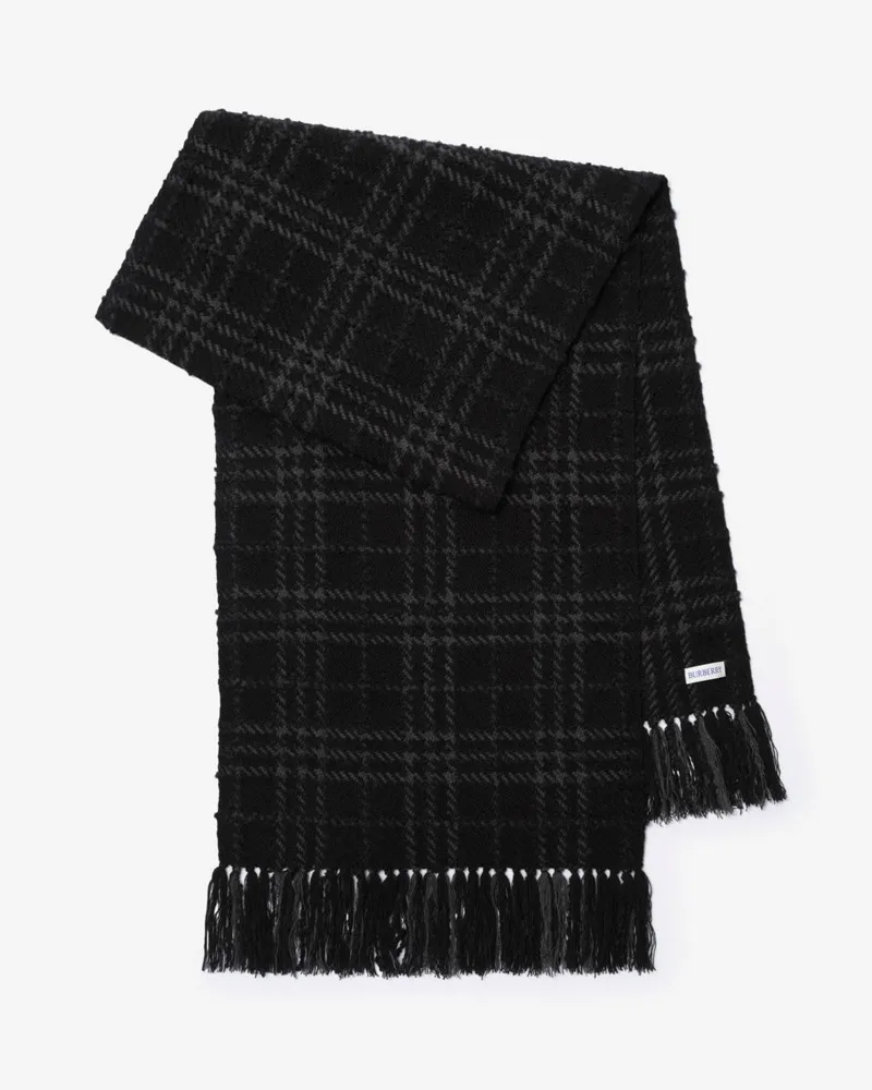 Burberry Bouclé-Schal in Check Schwarz