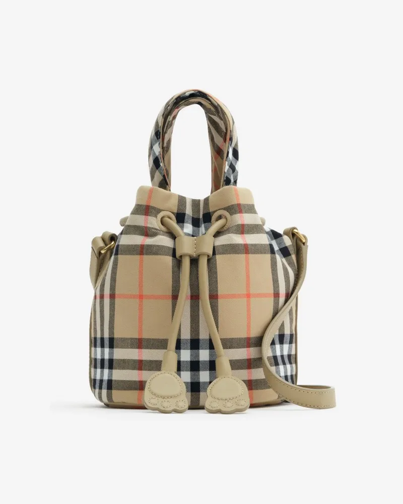 Burberry Bucket Bag in Check Sand