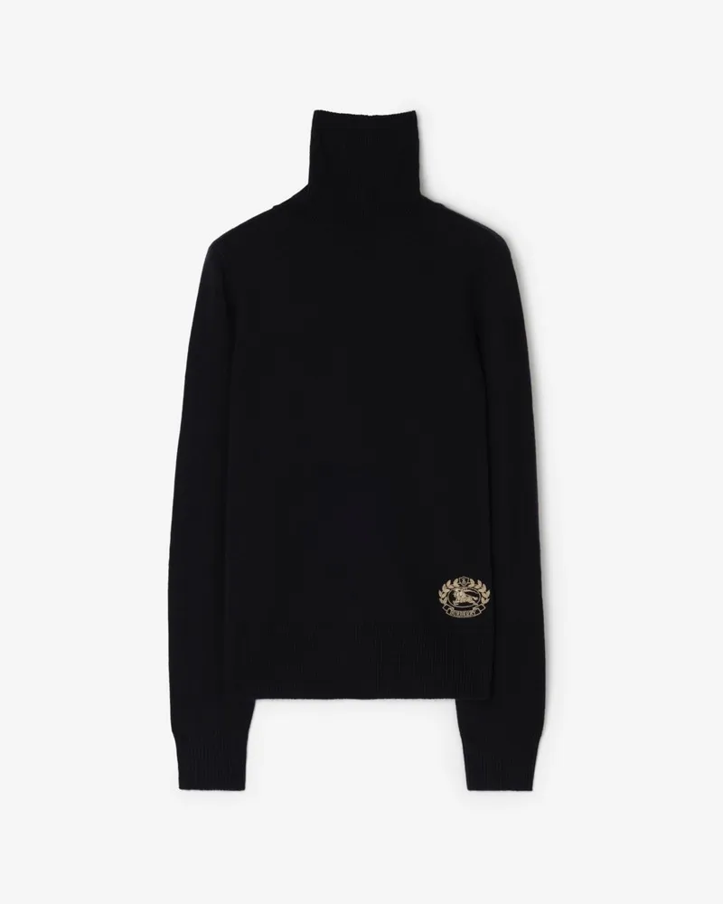 Burberry Woll-Kaschmirpullover mit Rollkragen Schwarz