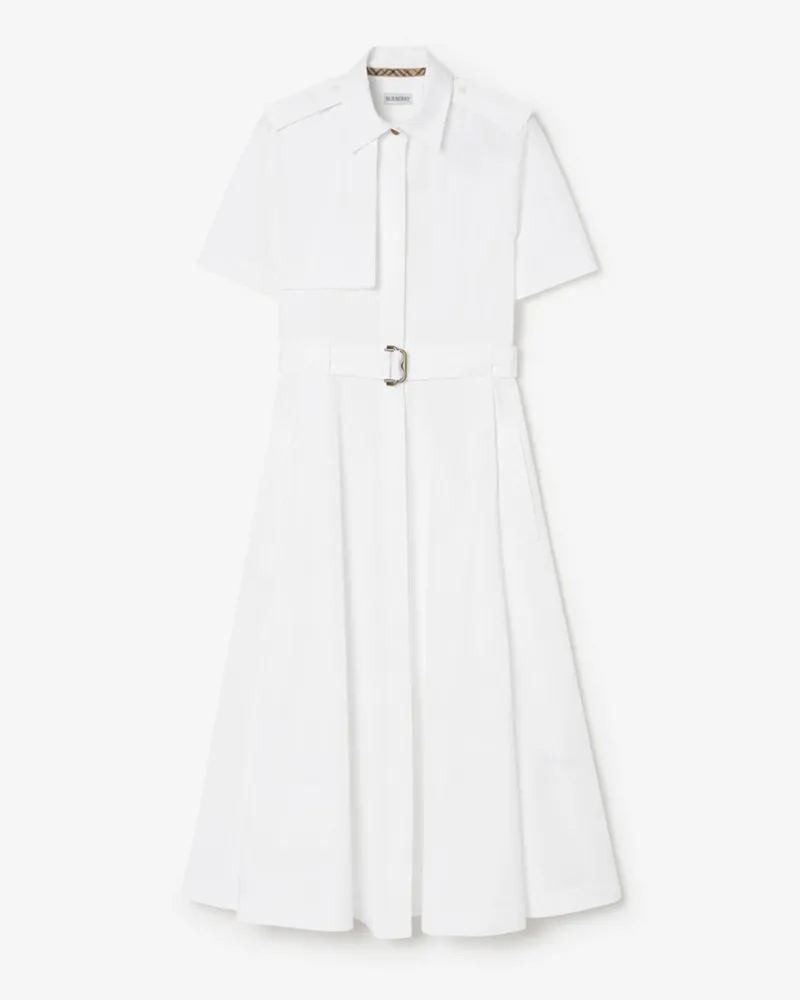 Burberry Hemdkleid aus Baumwollpopelin , Size Optic-weiß