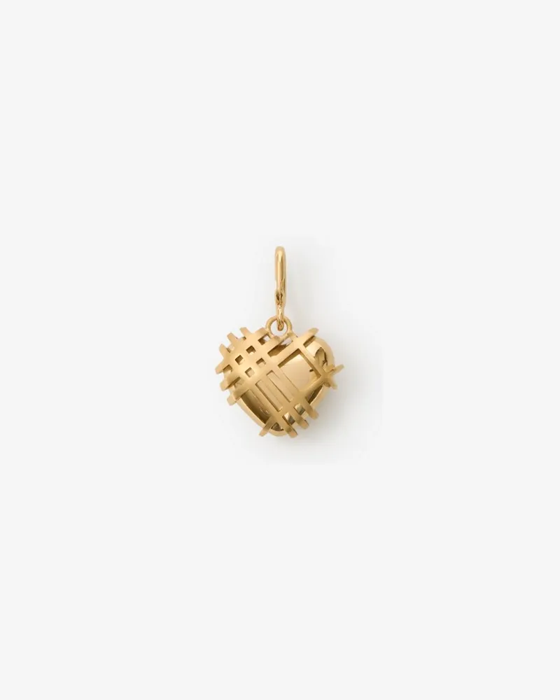 Burberry Herz-Anhänger in Check Gold