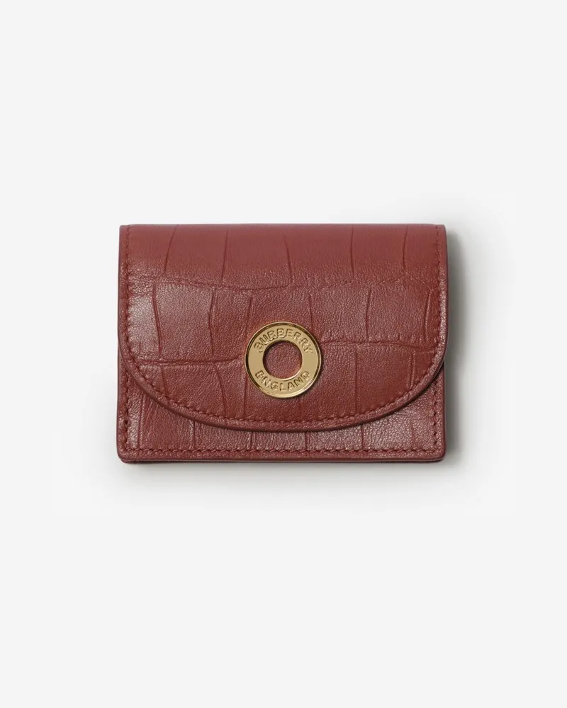 Burberry Kleine Faltbrieftasche aus Leder Rust-braun
