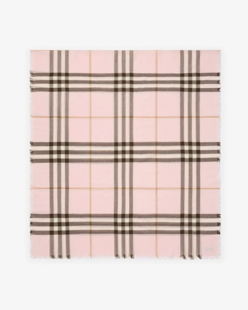 Burberry Breiterer Wollschal in Check Bow-rosa