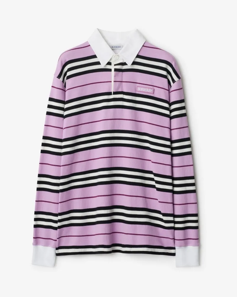 Burberry Langärmeliges Baumwoll-Poloshirt mit Streifen Dawn