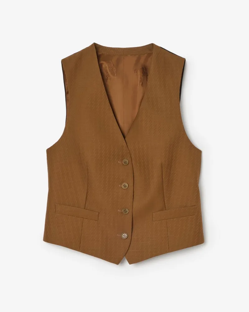 Burberry Woll-Mohair-Weste , Size Hazelnut