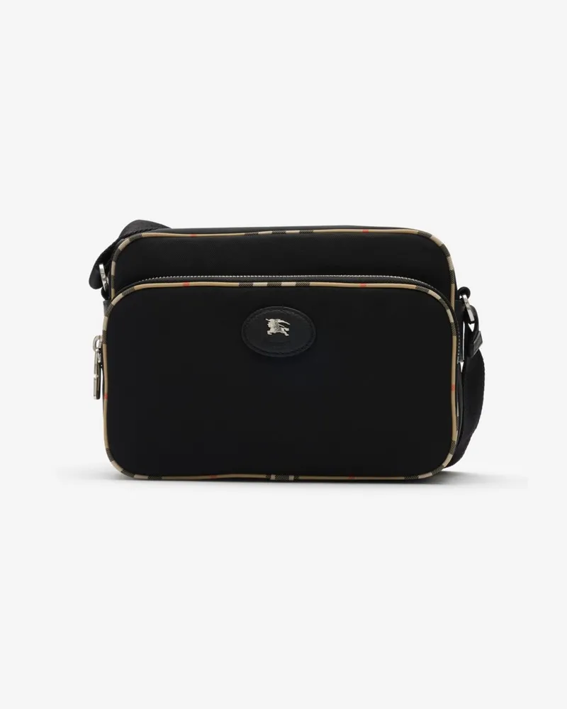 Burberry Crossbody-Tasche mit Check-Besatz Schwarz