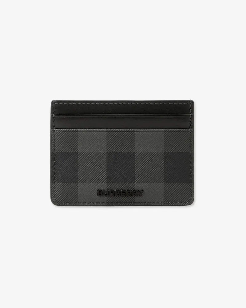 Burberry Kartenetui in Check Charcoal-grau