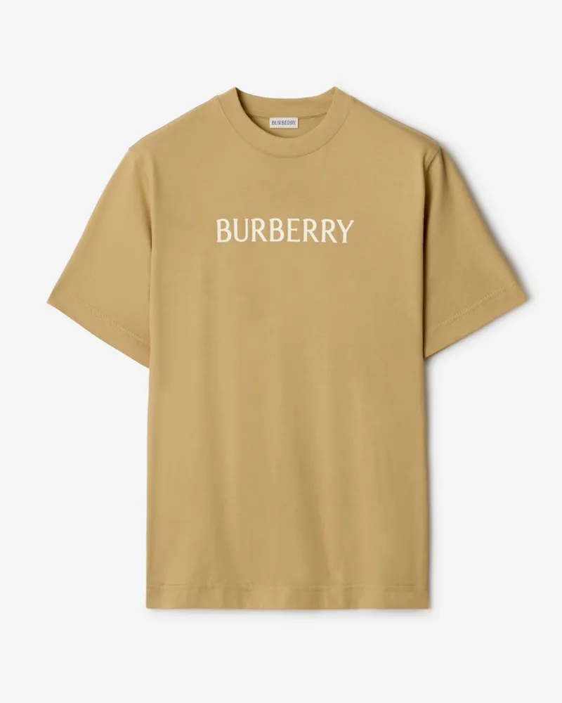 Burberry Baumwoll-T-Shirt mit Logo Beige-beige