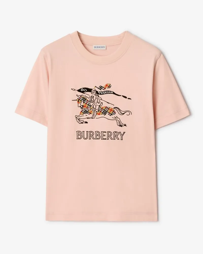 Burberry Baumwoll-T-Shirt mit EKD-Zeichnung Bouquet-rosa