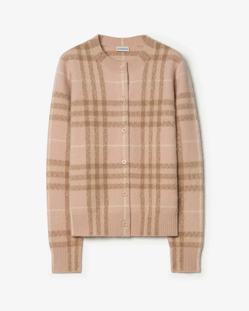 Burberry Kaschmir-Cardigan in Check , Size Pale