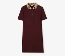 Baumwoll-Poloshirtkleid mit Check-Kragen , Size
