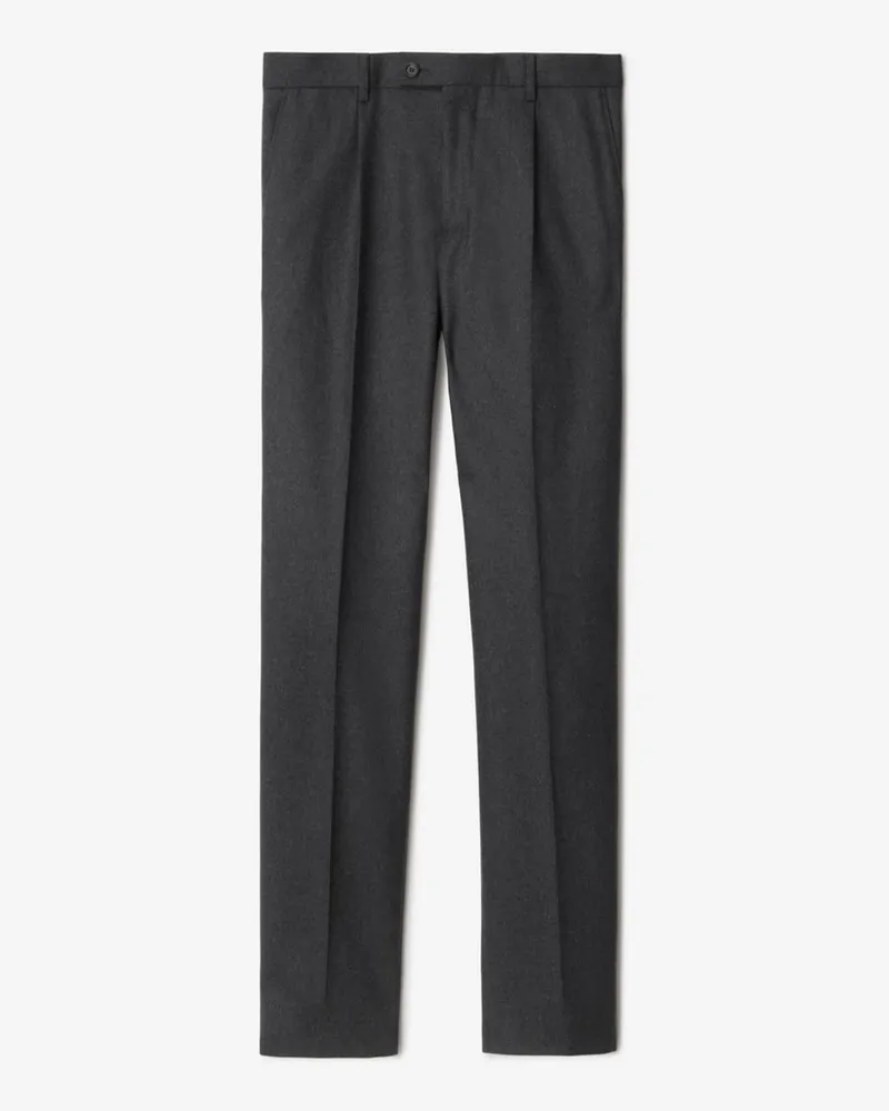 Burberry Elegante Hose aus Wollflanell Brisk-grau