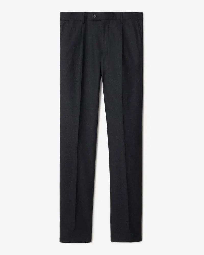 Burberry Elegante Hose aus Wollflanell Brisk-grau