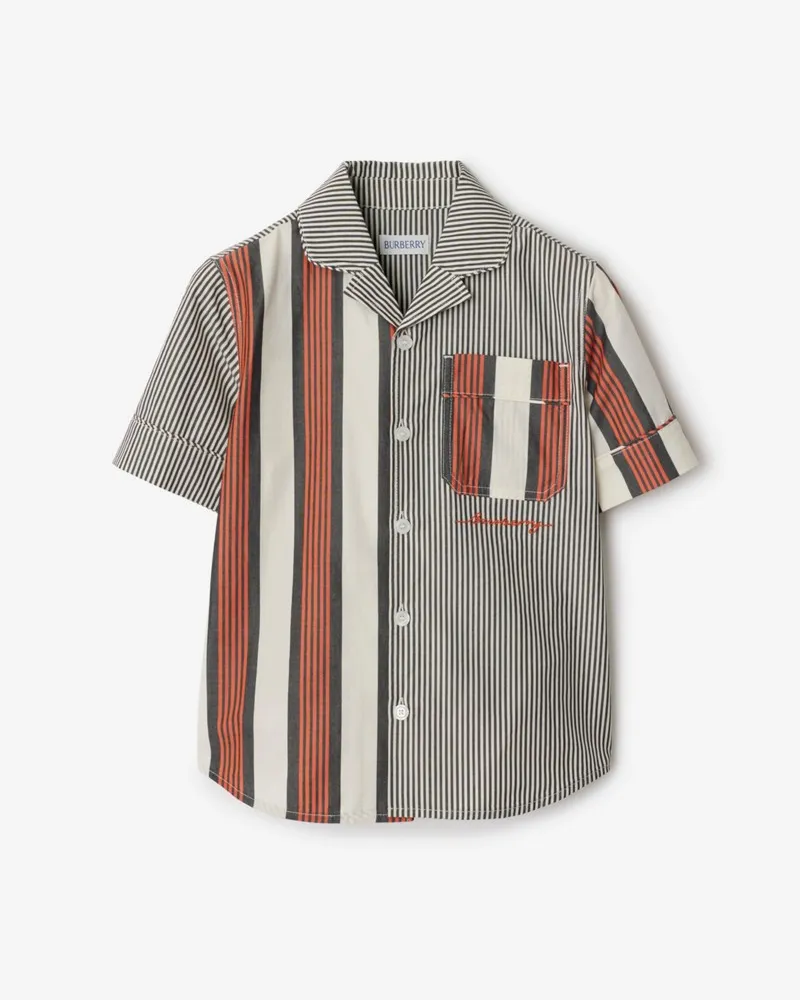 Burberry Gestreiftes Baumwollhemd Mehrfarbig