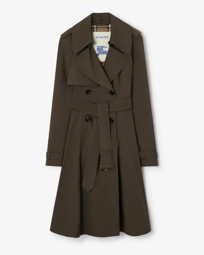 Burberry Langer Trenchcoat „Pembury“ aus Gabardine , Size Estuary