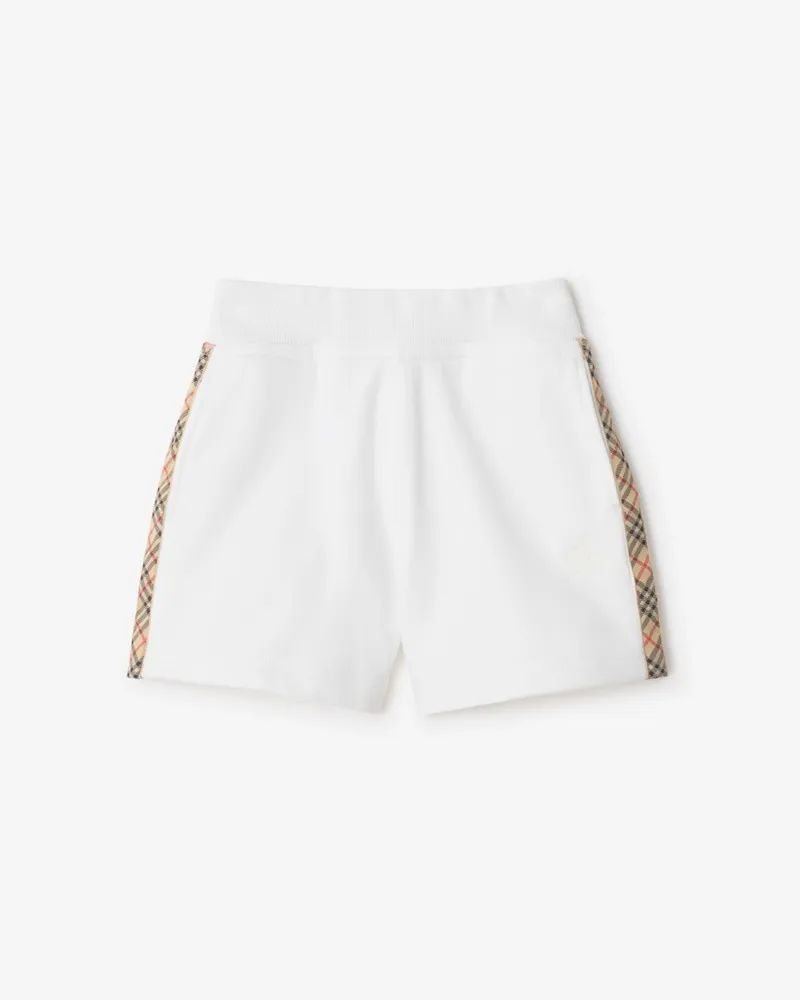 Burberry Baumwollshorts mit Check-Besatz , Size White