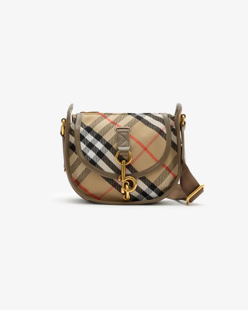 Burberry Messenger-Tasche „B Clip“ im Kleinformat Sand