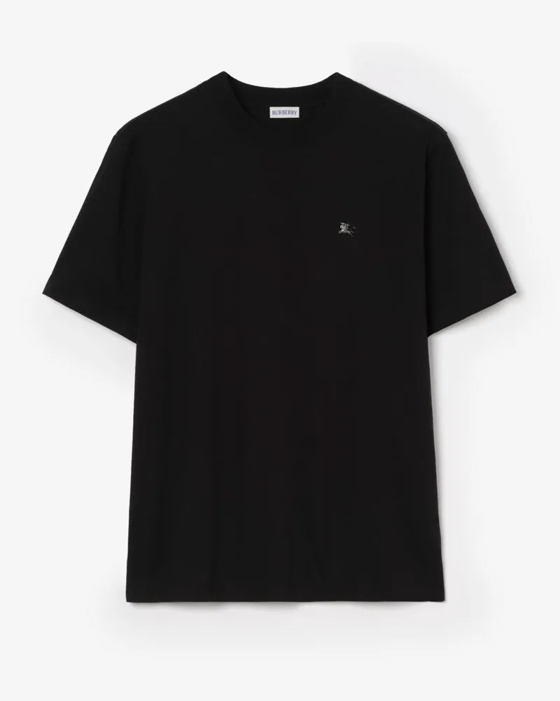 Burberry Baumwoll-T-Shirt mit Knight aus Metall Black