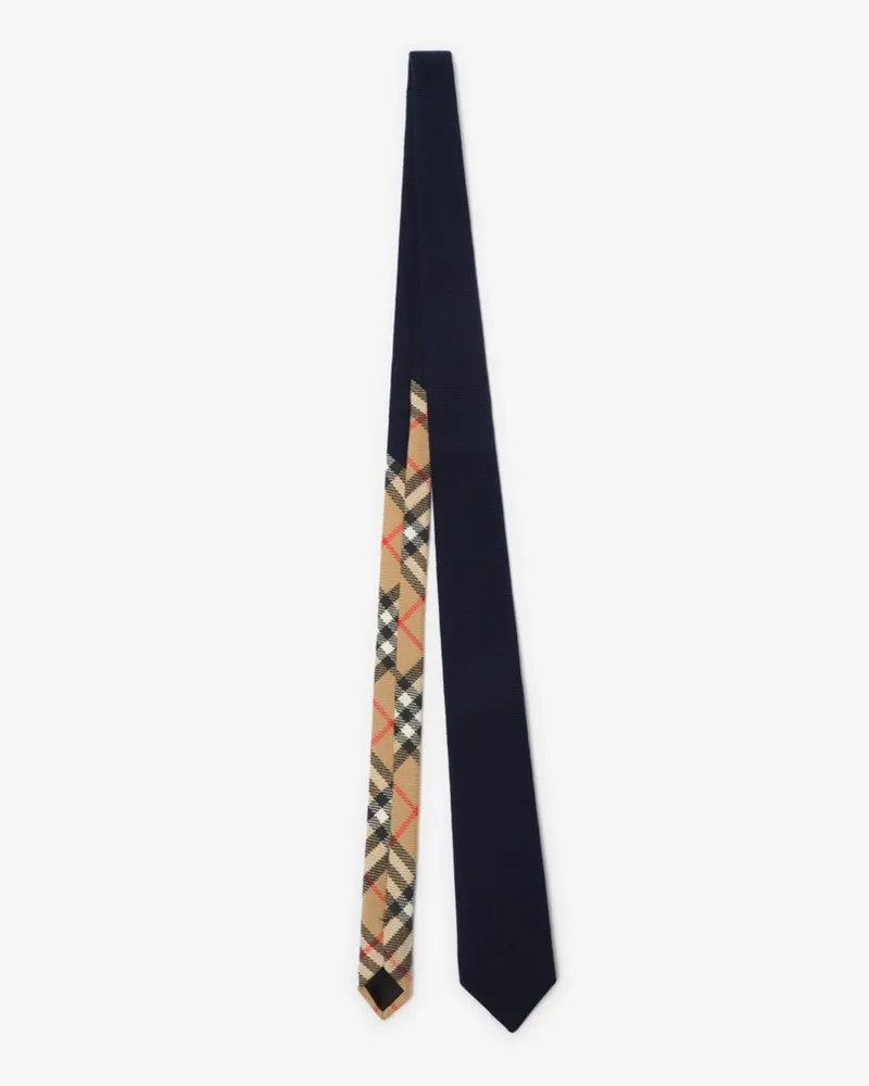 Burberry Woll-Kaschmir-Krawatte in Check Marineblau