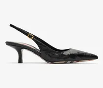 Slingback-Pumps „Dame“ aus Leder in Krokodilleder-Optik , Size