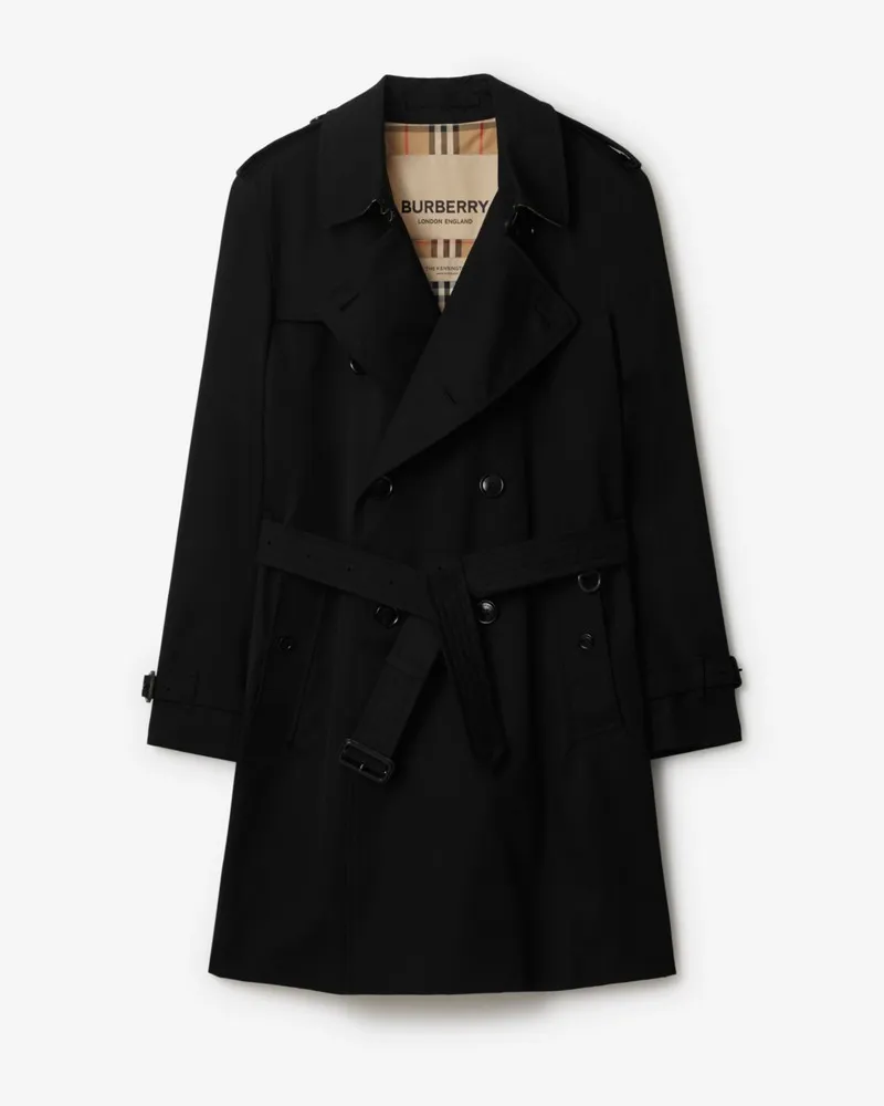 Burberry Mittellanger Heritage-Trenchcoat „Kensington“ , Size Black