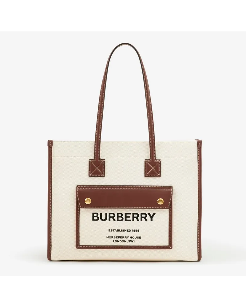 Burberry Kleine Henkeltasche „Freya Naturfarben